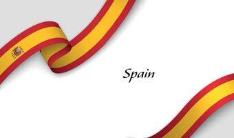 Ribbon with fllag of Spain on white background vector
