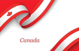 Ribbon with fllag of Canada on white background vector