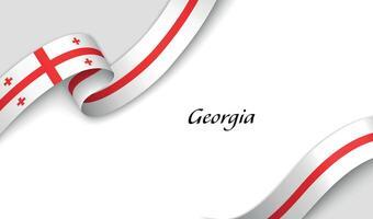 Ribbon with fllag of Georgia on white background vector