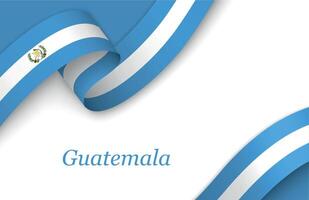 Ribbon with fllag of Guatemala on white background vector