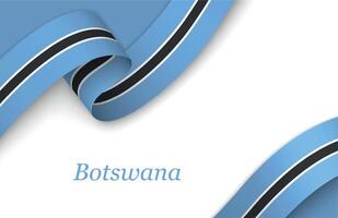 Ribbon with fllag of Botswana on white background vector