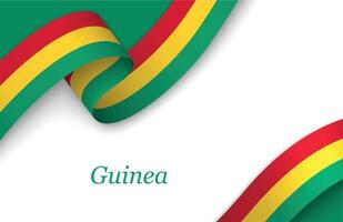 Ribbon with fllag of Guinea on white background vector