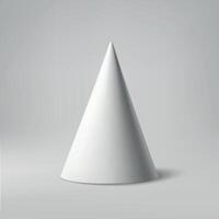 Minimalist White Cone on Smooth Gray Background vector