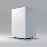 Minimalist White Rectangular Prism on Gray Background vector