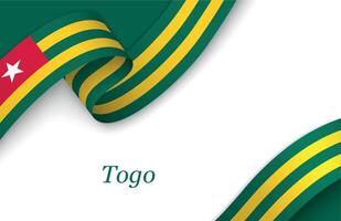 Ribbon with fllag of Togo on white background vector