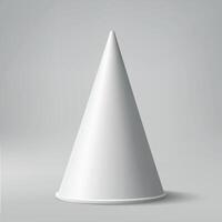 Minimalist White Cone on Smooth Gray Background vector