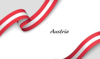 Ribbon with fllag of Austria on white background vector