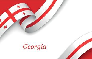 Ribbon with fllag of Georgia on white background vector