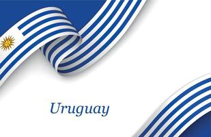 Ribbon with fllag of Uruguay on white background vector