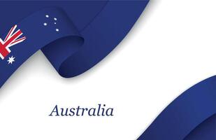 Ribbon with fllag of Australia on white background vector