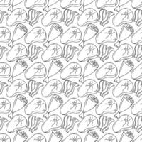 Seamless meat pattern. Doodle meat background. illustration with meat products icons vector