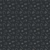 Seamless meat pattern. Doodle meat background. illustration with meat products icons vector