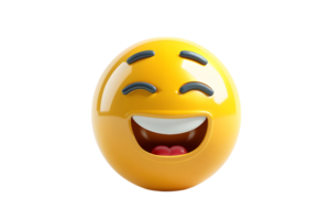 3D Emoticon Laughing Out Loud. Isolated on transparent background png