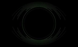 Black green circular minimal lines abstract futuristic tech background vector