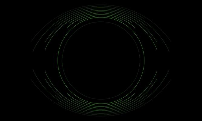 Black green circular minimal lines abstract futuristic tech background