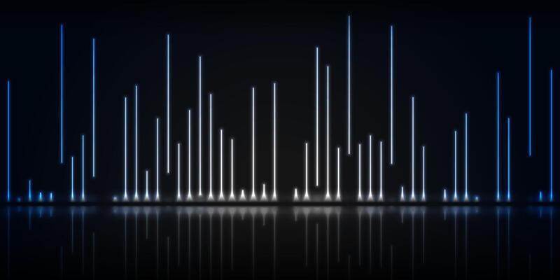 Blue white neon laser lines technology modern background