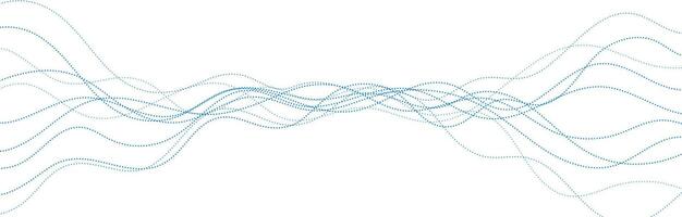 Sci-fi abstract minimal background with dotted curved wavy lines vector