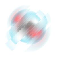 Blue, red and grey striped round shape abstract tech background vector