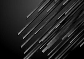 Black glossy stripes abstract tech geometric background vector