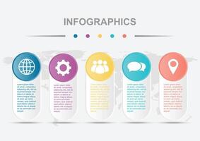 Steps infographic template design with gradient badges vector