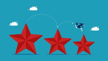 a man is climbing up a star to reach the top vector