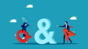 q and a and a business concept vector