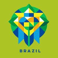 Brazil design on green background with geometric shapes vector