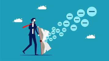 businessman with a book and a stack of paper vector