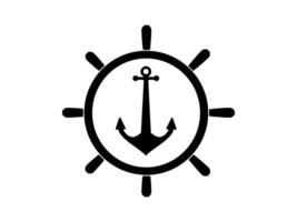 an anchor and a wheel in a circle vector