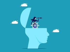 a person with a telescope in the head of a person vector