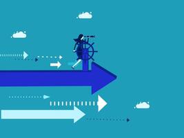 a person is walking on an arrow pointing to the right vector