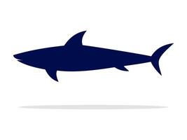 shark silhouette on white background vector
