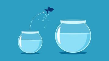 a fish jumping out of a fish bowl vector