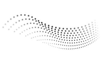 Dotted halftone wave. Abstract liquid shape, wave effect dotted gradient texture wave isolated symbol. Halftone graphic dots wave. Wave dotted halftone, creative shape abstract vector