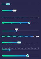 Progress load bar. Indicator of status download. Graphic icons of interface. Neon buttons of speed of upload. Web loaders with percent. Futuristic UI for website, game, internet vector