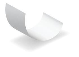 Payment check and receipts with shadow. Curved financial paper, purchase invoice. Buying, bill or calculate pay. Receipt the seller forms vector