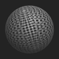 3D sphere mesh grid. Ball or sphere in grid of line. 3D abstract object in wireframe of lines and dots. illustration vector