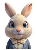 Rabbit Animal in Tuxedo Suit 3d Render png