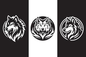 Wolf bundle silhouette design. vector