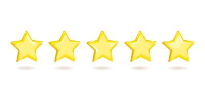 Set of 3D plastic isolated figures. Set of stars. Geometric shapes in bright saturated colors vector