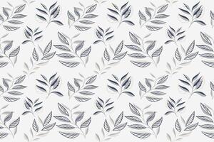 Pastel grey pattern with tropical floral stems. Creative abstract shape branches leaves seamless print on a light background. hand drawing sketch. Design for fashion, fabric and textiles, cover vector