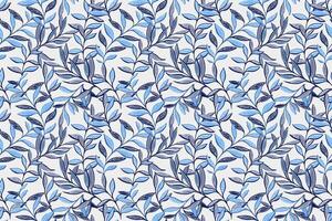 Abstract artistic jungle pattern with unique branches leaves pattern. Creative blue plants contemporary seamless print on a light background. hand drawing illustration. Designs vector