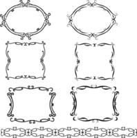 Set of decorative frames ornament floral medieval modern. illustration thin border border for text framing insert as banner or picture decoration vector