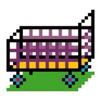Trolley in pixel art style vector