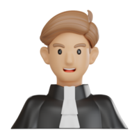 Justice System Judge 3D Avatar Icon Professional Render png