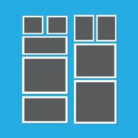 Simple frame photo collage template collection vector