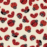 Seamless background pattern with cute ladybugs vector