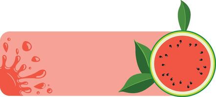 Banner with watermelon slice and splash juice vector