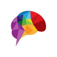 digital brain system innovation logo design vector