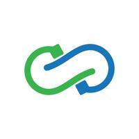 infinite number infinity logo design vector